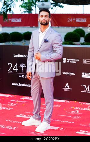 Malaga, Spanien. Juni 2021. Der Schauspieler Jesus Castro besucht den Fotocall und den roten Teppich des Festival de Malaga 2021 im Gran Hotel Miramar in Malaga. (Foto von Francis Gonzalez/SOPA Images/Sipa USA) Quelle: SIPA USA/Alamy Live News Stockfoto