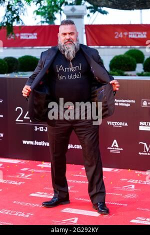 Malaga, Spanien. Juni 2021. Schauspieler Roberto Garcia nimmt am Fotocall und dem roten Teppich des Festival de Malaga 2021 im Gran Hotel Miramar in Malaga Teil. (Foto von Francis Gonzalez/SOPA Images/Sipa USA) Quelle: SIPA USA/Alamy Live News Stockfoto