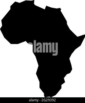 Grobe Silhouette des afrikanischen Kontinents isoliert auf weißem Vektor-Illustration Stock Vektor