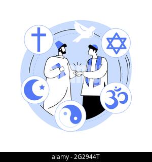 Interreligiöser Dialog abstrakte Konzept Vektor Illustration. Stock Vektor