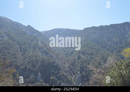 Berge im Alcazar Park natural, Alcaucin, Spanien Stockfoto