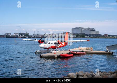 Wasserflugzeug im Hafen von Kopenhagen Stockfoto