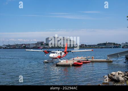 Wasserflugzeug im Hafen von Kopenhagen Stockfoto