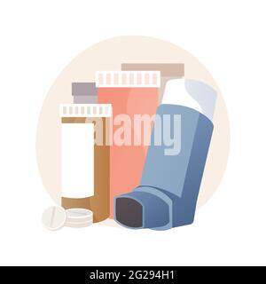 Medizin für Asthma bronchiale abstrakte Konzept Vektor Illustration. Stock Vektor