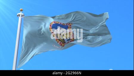 Flagge von Malabo, Hauptstadt von Äquatorialguinea. 3d-Rendering Stockfoto