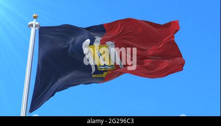 Flagge von Valparaiso, Hauptstadt von Chile, 3d-Rendering Stockfoto