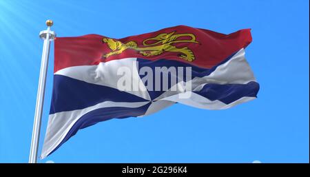 Flagge des Departements Gironde in der Nouvelle-Aquitaine, Frankreich. 3d-Rendering Stockfoto