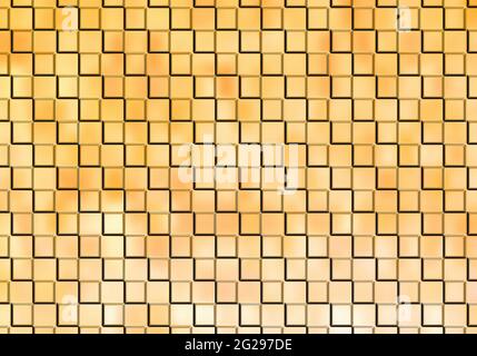 Beige Quadrate Hintergrund. Mosaik Fliesen Muster Computer erstellt Illustration Stockfoto