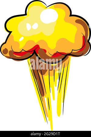 Cartoon nukleare Pilz Wolke isoliert Vektor-Symbol Stock Vektor