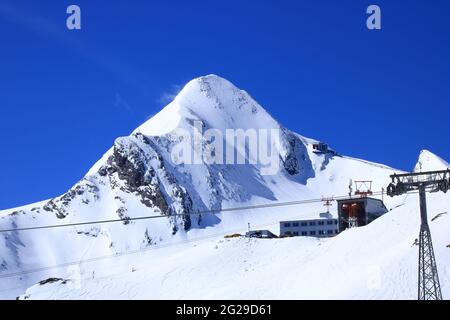 Blick auf das Kitzsteinhorn bei Kaprun, Österreich Stockfoto