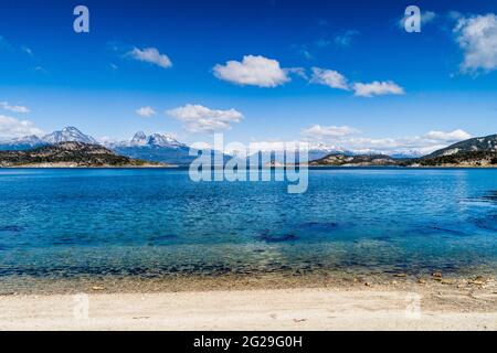 Lapataia Bucht im Nationalpark Tierra del Fuego, Argentinien Stockfoto