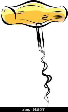 Vintage Korkenzieher Vektor Wein Flaschenöffner Symbol Stock Vektor