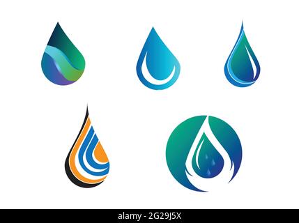 Kreative Wassertropfen Logo Design Vektor-Vorlage. Stock Vektor