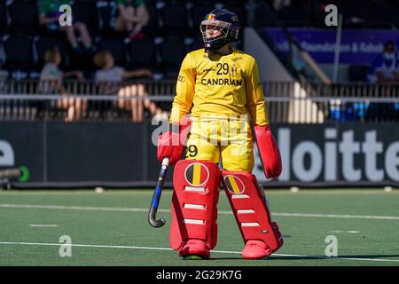 AMSTELVEEN, NIEDERLANDE - 9. JUNI: Elodie Picard von Belgien während des Eishockey-Europameisterschaftsspiels zwischen Belgien und England im Wagener Stadion am 9. Juni 2021 in Amstelveen, Niederlande (Foto: Jeroen Meuwsen/Orange PicBilder) Stockfoto