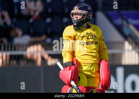 AMSTELVEEN, NIEDERLANDE - 9. JUNI: Elodie Picard von Belgien während des Eishockey-Europameisterschaftsspiels zwischen Belgien und England im Wagener Stadion am 9. Juni 2021 in Amstelveen, Niederlande (Foto: Jeroen Meuwsen/Orange PicBilder) Stockfoto