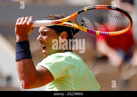 Paris, Frankreich. Juni 2021. Rafael Nadal aus Spanien beim French Open Grand Slam Tennisturnier 2021 in Roland Garros, Paris, Frankreich. Frank Molter/Alamy Live Nachrichten