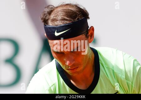 Paris, Frankreich. Juni 2021. Rafael Nadal aus Spanien beim French Open Grand Slam Tennisturnier 2021 in Roland Garros, Paris, Frankreich. Frank Molter/Alamy Live Nachrichten Stockfoto