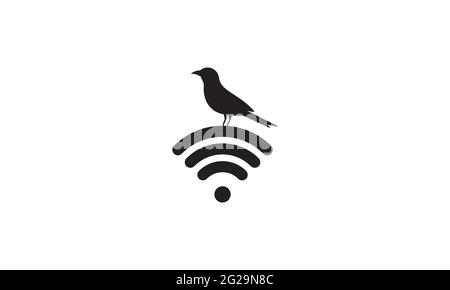 wi-fi und Vogel-Logo Vektor Symbol Illustration Design Stock Vektor