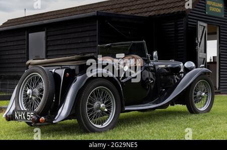 1939 MG TA Midget auf der Shuttleworth Flying Festival of Britain Air Show am 6. Juni 2021 ausgestellt Stockfoto