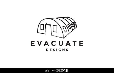 Linien evakuieren Zelt Logo Vektor Symbol Illustration Design Stock Vektor