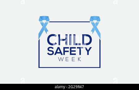 Konzept des „Awareness Month“ der Kindersicherheitswoche, das jeden Juni beobachtet wird. Vorlage für Kindersicherheit für Hintergrund, Banner, Poster, Kampagne zur Sensibilisierung von Karten. Stock Vektor