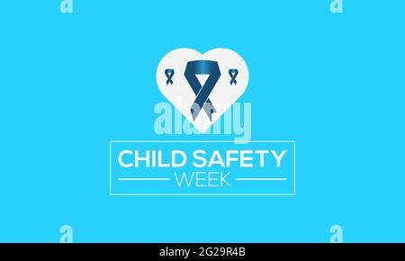 Konzept des „Awareness Month“ der Kindersicherheitswoche, das jeden Juni beobachtet wird. Vorlage für Kindersicherheit für Hintergrund, Banner, Poster, Kampagne zur Sensibilisierung von Karten. Stock Vektor