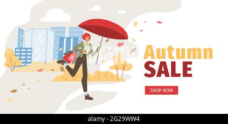 Flache Cartoon-Figuren Saison Verkäufe Online-Shopping Vektor Illustration Konzept Stock Vektor