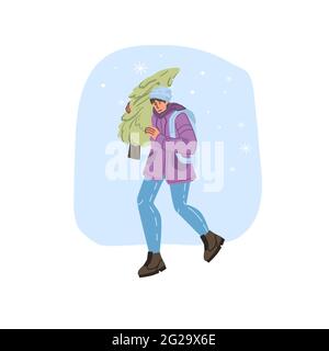 Wohnung Cartoon Charakter glücklich Feiertage Vektor Illustration Konzept Stock Vektor