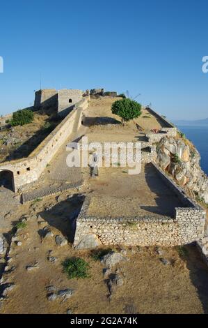 Burgfelsen von Palamidi in Nauplion, Griechenland Stockfoto