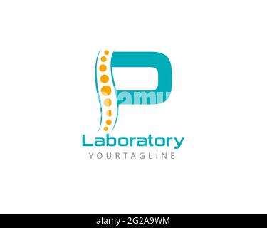 Letter P Lab Logo Template Design Vektor , Dieses Design geeignet für Logo oder Symbol. Farbe und Text können leicht geändert werden. Stock Vektor