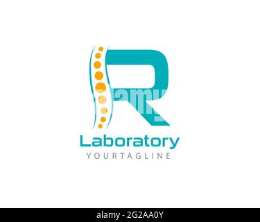 Letter R Lab Logo Template Design Vektor , Dieses Design geeignet für Logo oder Symbol. Farbe und Text können leicht geändert werden. Stock Vektor