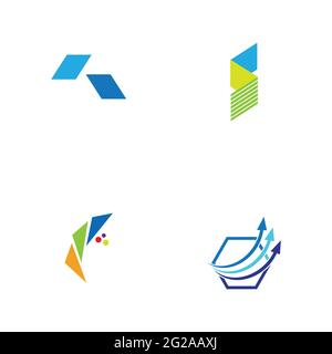 Digital Finance Technology Logo Set Illustration Design Vorlage Stock Vektor