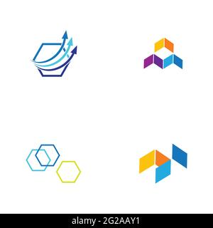 Digital Finance Technology Logo Set Illustration Design Vorlage Stock Vektor