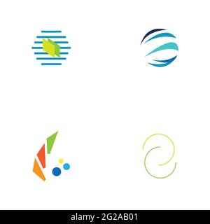 Digital Finance Technology Logo Set Illustration Design Vorlage Stock Vektor