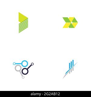 Digital Finance Technology Logo Set Illustration Design Vorlage Stock Vektor