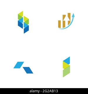 Digital Finance Technology Logo Set Illustration Design Vorlage Stock Vektor