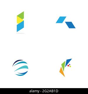 Digital Finance Technology Logo Set Illustration Design Vorlage Stock Vektor