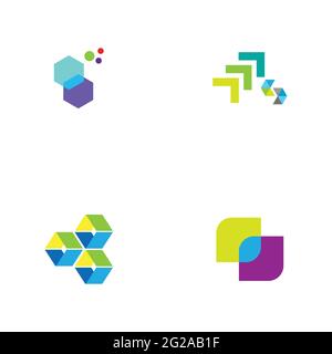 Digital Finance Technology Logo Set Illustration Design Vorlage Stock Vektor