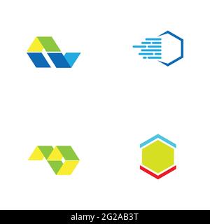 Digital Finance Technology Logo Set Illustration Design Vorlage Stock Vektor