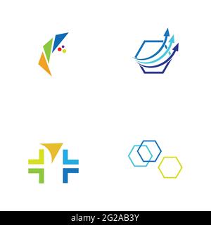 Digital Finance Technology Logo Set Illustration Design Vorlage Stock Vektor