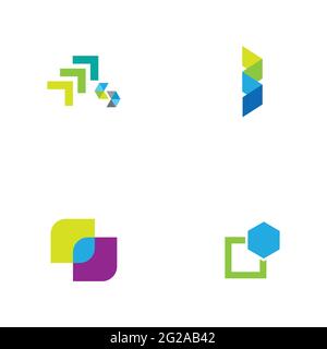 Digital Finance Technology Logo Set Illustration Design Vorlage Stock Vektor