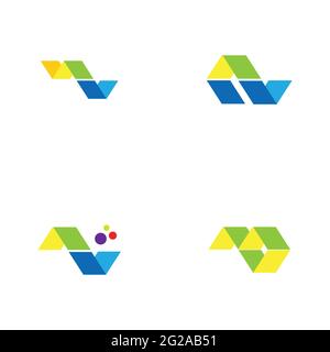 Digital Finance Technology Logo Set Illustration Design Vorlage Stock Vektor