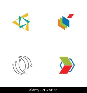 Digital Finance Technology Logo Set Illustration Design Vorlage Stock Vektor