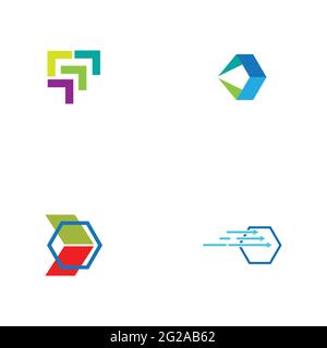 Digital Finance Technology Logo Set Illustration Design Vorlage Stock Vektor