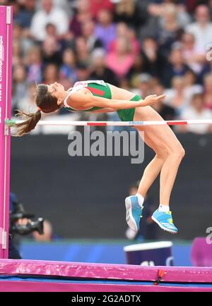 Mirela Demireva (Bulgarien). High Jump Women Finale. IAAF Leichtathletik-Weltmeisterschaften, London 2017 Stockfoto