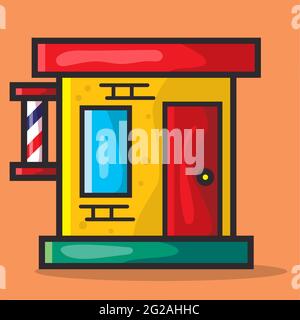 barbershop-Vektor-Illustration im flachen Stil Stock Vektor