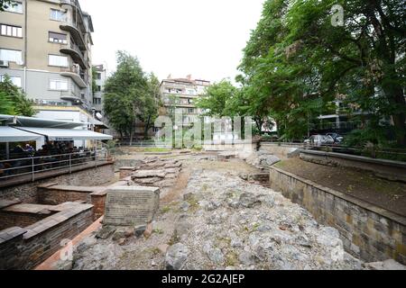 Römische Ruinen von Serdica im Zentrum von Sofia, Bulgarien. Stockfoto