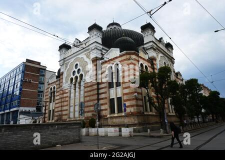 Die Synagoge von Sofia ist die größte Synagoge in Bulgarien. Stockfoto