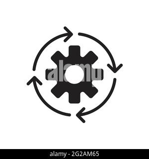 Workflow Icon Vector editierbarer Strich für Grafikdesign, Logo, Website, Social Media, mobile App, ui-Abbildung Stock Vektor