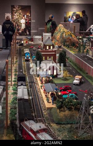 Modellzug im Gerald Ford Museum in Grand Rapids, Michigan Stockfoto